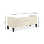 Banc ottoman de rangement capitonné – 122 cm (L) x 47 cm (l) x 56 cm (H)