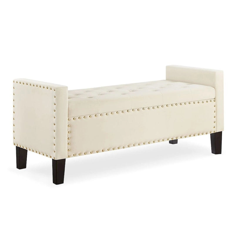 Banc ottoman de rangement capitonné – 122 cm (L) x 47 cm (l) x 56 cm (H)