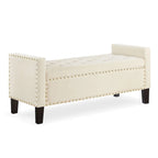 Banc ottoman de rangement capitonné – 122 cm (L) x 47 cm (l) x 56 cm (H)