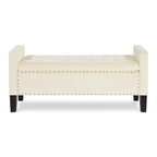 Banc ottoman de rangement capitonné – 122 cm (L) x 47 cm (l) x 56 cm (H)