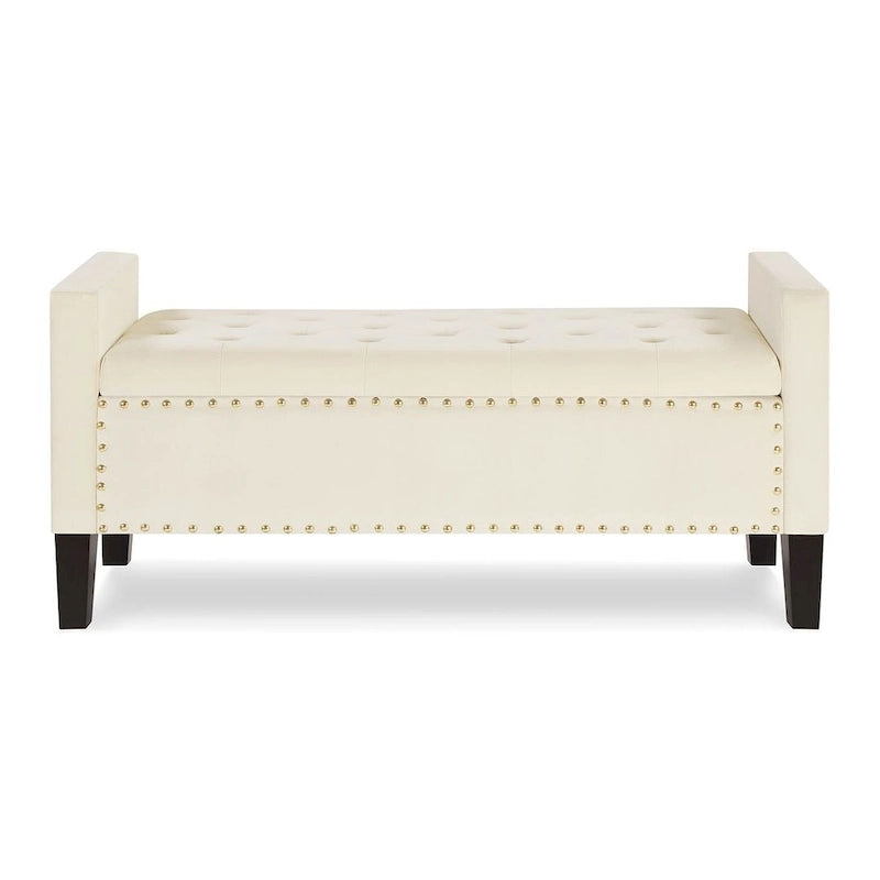 Banc ottoman de rangement capitonné – 122 cm (L) x 47 cm (l) x 56 cm (H)