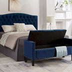 Banc ottoman de rangement capitonné – 122 cm (L) x 47 cm (l) x 56 cm (H)