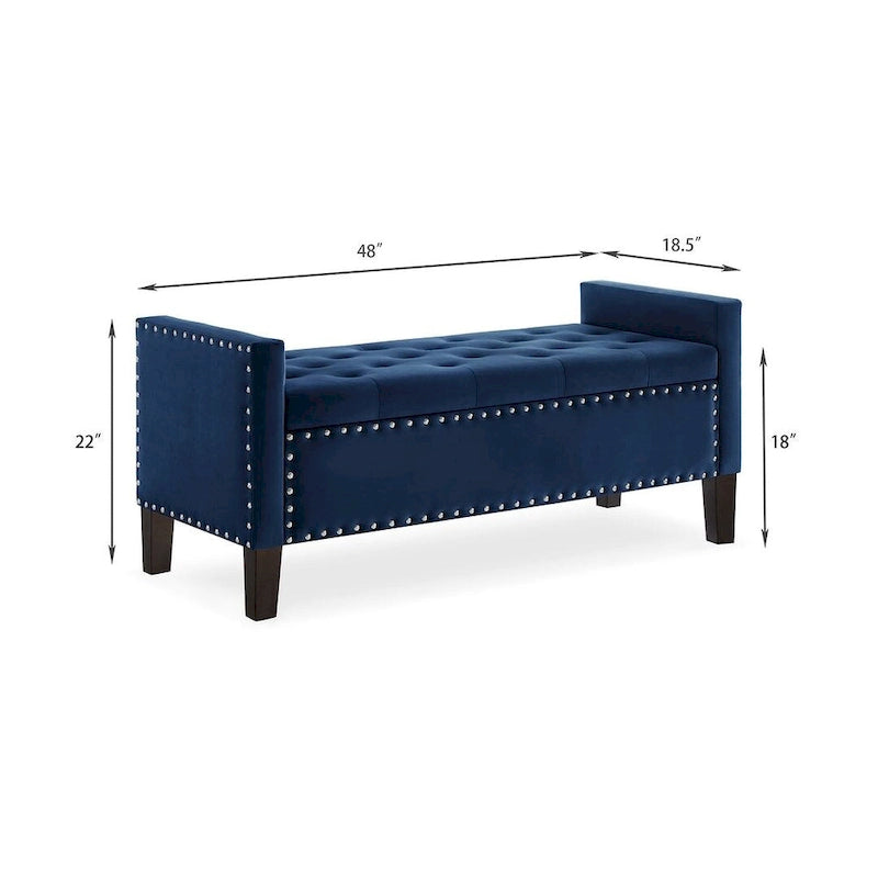 Banc ottoman de rangement capitonné – 122 cm (L) x 47 cm (l) x 56 cm (H)