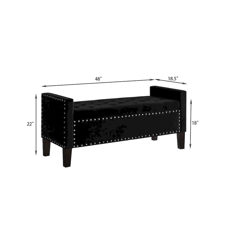 Banc ottoman de rangement capitonné – 122 cm (L) x 47 cm (l) x 56 cm (H)