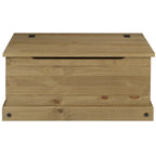 Solid Pine Wood Storage Trunk in Antique Brown, Cottage Style, Multi-Use Organizer