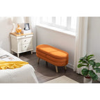 Banc de rangement en tissu de velours Banc de chambre à coucher avec pieds en bois pour salon, chambre à coucher, intérieur