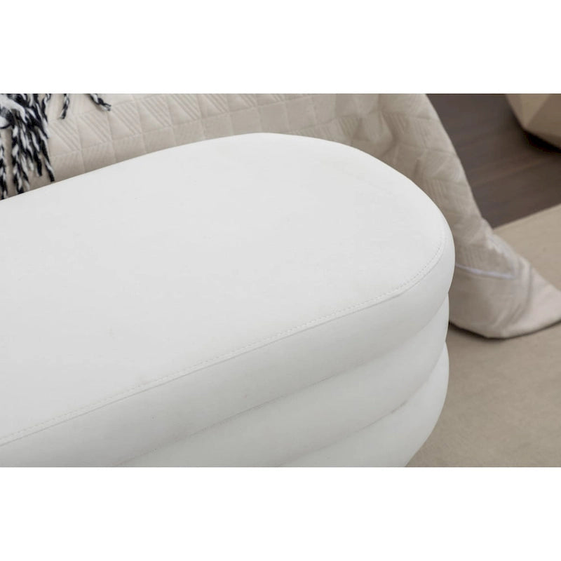 Banc de rangement en tissu de velours Banc de chambre à coucher avec pieds en bois pour salon, chambre à coucher, intérieur