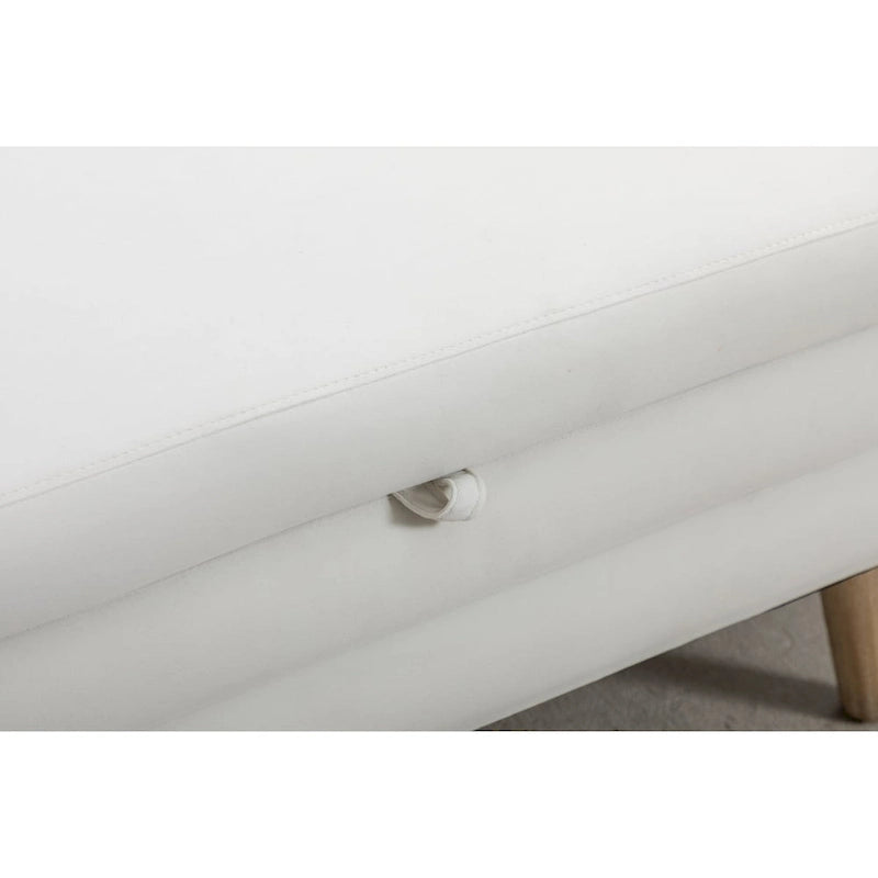 Banc de rangement en tissu de velours Banc de chambre à coucher avec pieds en bois pour salon, chambre à coucher, intérieur