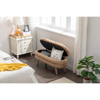 Banc de rangement en tissu de velours Banc de chambre à coucher avec pieds en bois pour salon, chambre à coucher, intérieur