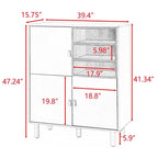 Modern Wood Sideboard Cabinet with Round Legs and Shelf - N/A