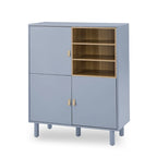 Modern Wood Sideboard Cabinet with Round Legs and Shelf - N/A
