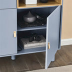 Modern Wood Sideboard Cabinet with Round Legs and Shelf - N/A