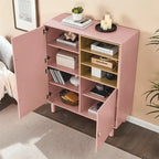 Modern Wood Sideboard Cabinet with Round Legs and Shelf - N/A