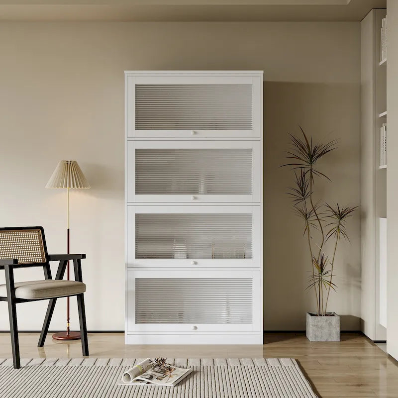 Contemporary Glass Doors Office Storage Cabinet