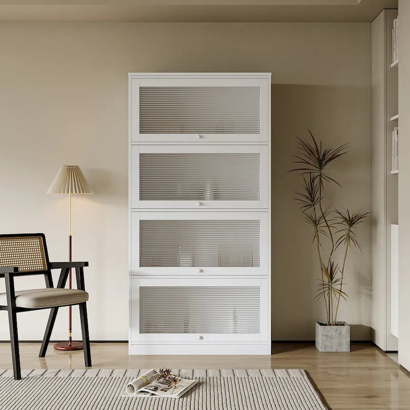 Contemporary Glass Doors Office Storage Cabinet
