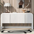 Striped Storage Cabinet with 4 Doors
