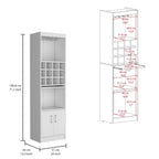 71Tall Bar Cabinet 5-Tier Modern Bar Cabinet with Glass Holder Stemware Rack,Wine Cabinet,12 Bottle Cubbies,5 Shelves