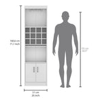 71Tall Bar Cabinet 5-Tier Modern Bar Cabinet with Glass Holder Stemware Rack,Wine Cabinet,12 Bottle Cubbies,5 Shelves