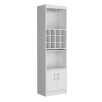 71Tall Bar Cabinet 5-Tier Modern Bar Cabinet with Glass Holder Stemware Rack,Wine Cabinet,12 Bottle Cubbies,5 Shelves