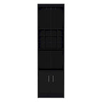 71Tall Bar Cabinet 5-Tier Modern Bar Cabinet with Glass Holder Stemware Rack,Wine Cabinet,12 Bottle Cubbies,5 Shelves