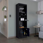 71Tall Bar Cabinet 5-Tier Modern Bar Cabinet with Glass Holder Stemware Rack,Wine Cabinet,12 Bottle Cubbies,5 Shelves