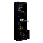 71Tall Bar Cabinet 5-Tier Modern Bar Cabinet with Glass Holder Stemware Rack,Wine Cabinet,12 Bottle Cubbies,5 Shelves