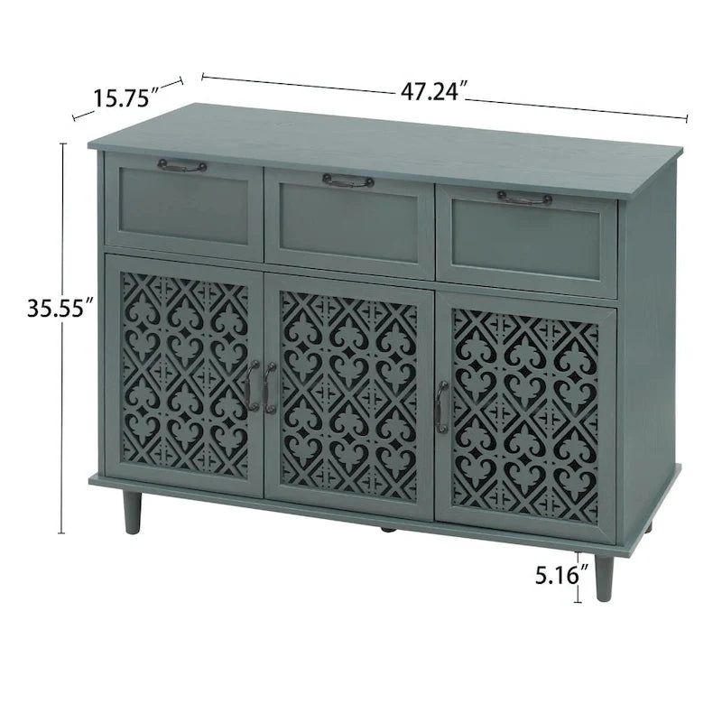 Three-Door Three-Drawer Cabinet