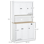 71 Buffet with Hutch,Modern Kitchen Pantry Storage Cabinet w/Drawer