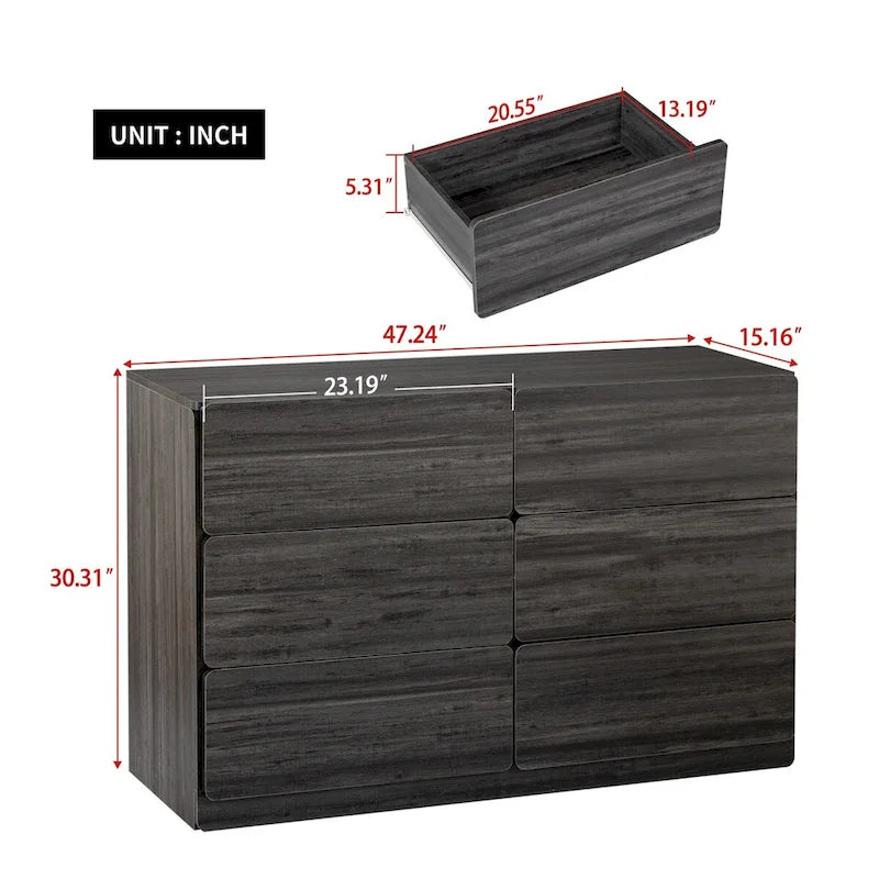 Drawer dresser cabinet,bar cabinet,Buffet server console,table storge cabinets,Flat out the corners of the drawers,six drawers