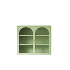 27.56Portes vitrées Armoire murale moderne à deux portes avec trois niveaux de rangement pour l'entrée, avec motif tressé caractéristique