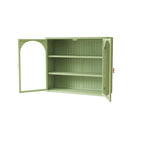 27.56Portes vitrées Armoire murale moderne à deux portes avec trois niveaux de rangement pour l'entrée, avec motif tressé caractéristique
