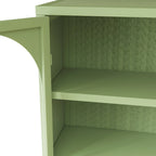 27.56Portes vitrées Armoire murale moderne à deux portes avec trois niveaux de rangement pour l'entrée, avec motif tressé caractéristique