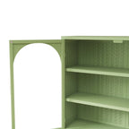 27.56Portes vitrées Armoire murale moderne à deux portes avec trois niveaux de rangement pour l'entrée, avec motif tressé caractéristique