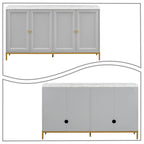 Elegant Stylish Wooden Sideboard, Top with Faux Marble Stickers