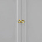 Elegant Stylish Wooden Sideboard, Top with Faux Marble Stickers