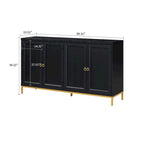Elegant Stylish Wooden Sideboard, Top with Faux Marble Stickers