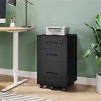 3 Drawer File Cabinet with Lock - 26.47D x 18.56W x 6.91H