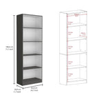 Ensemble bibliothèque 3 pièces, 170 cm de large, 5 étagères et placard, 13 étagères au total, 180 cm H x 30 cm P, garantie 1 an