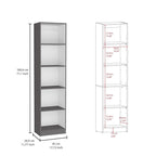 Ensemble bibliothèque 3 pièces, 170 cm de large, 5 étagères et placard, 13 étagères au total, 180 cm H x 30 cm P, garantie 1 an