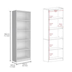Ensemble bibliothèque 3 pièces, 170 cm de large, 5 étagères et placard, 13 étagères au total, 180 cm H x 30 cm P, garantie 1 an