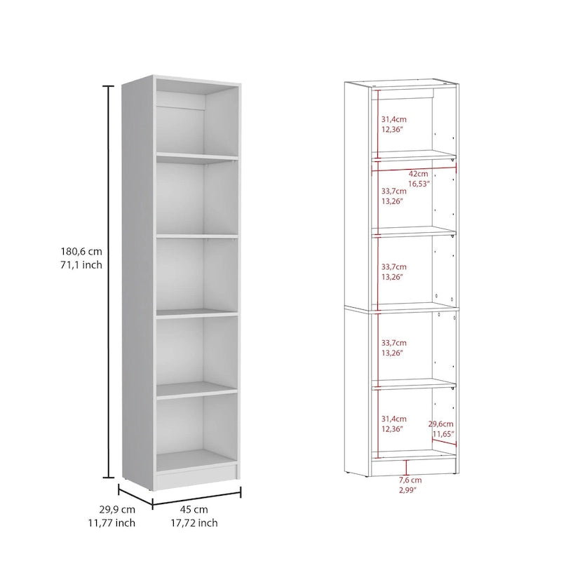 Ensemble bibliothèque 3 pièces, 170 cm de large, 5 étagères et placard, 13 étagères au total, 180 cm H x 30 cm P, garantie 1 an