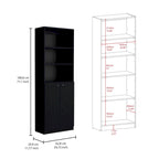 Ensemble bibliothèque 3 pièces, 170 cm de large, 5 étagères et placard, 13 étagères au total, 180 cm H x 30 cm P, garantie 1 an