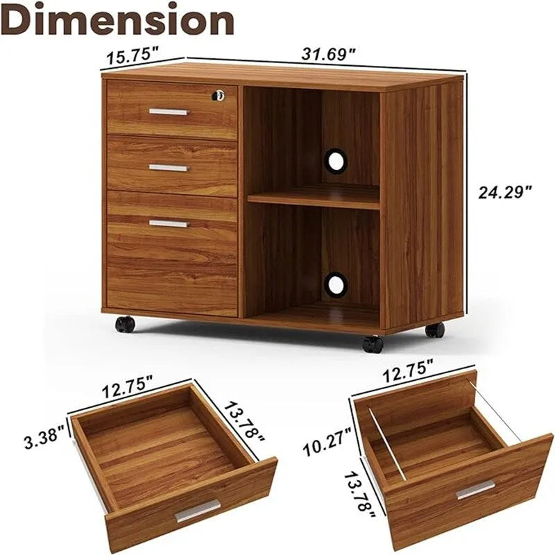Meuble de classement en bois - 15.75P x 31.69L x 26.29H