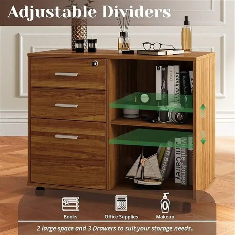 Meuble de classement en bois - 15.75P x 31.69L x 26.29H