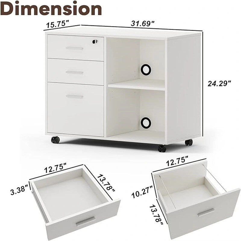 Meuble de classement en bois - 15.75P x 31.69L x 26.29H