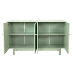 Functional 4-Door Intaglio Storage Cabinet with Pine Legs