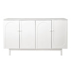 Functional 4-Door Intaglio Storage Cabinet with Pine Legs
