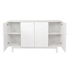 Functional 4-Door Intaglio Storage Cabinet with Pine Legs
