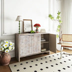 3 Door Wooden Cabinet Sideboard Buffet - N/A