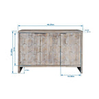 3 Door Wooden Cabinet Sideboard Buffet - N/A